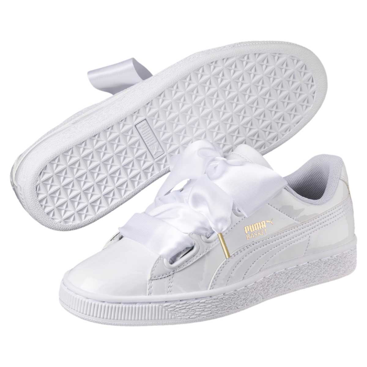 Puma basket heart hotsell hombre plata