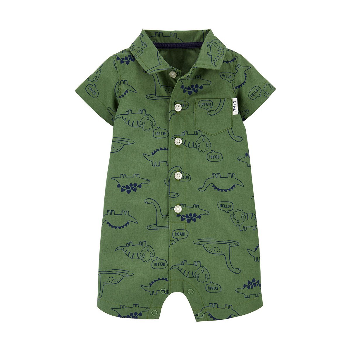 Romper Verde con Estampado de Dinosaurio para Bebé Carters