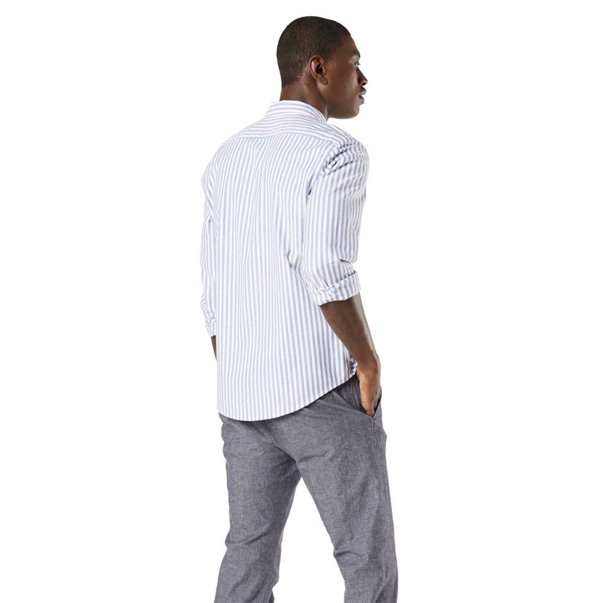 Camisa Azul de Rayas para Caballero Dockers® Manga Larga Supreme Flex Washed Poplin