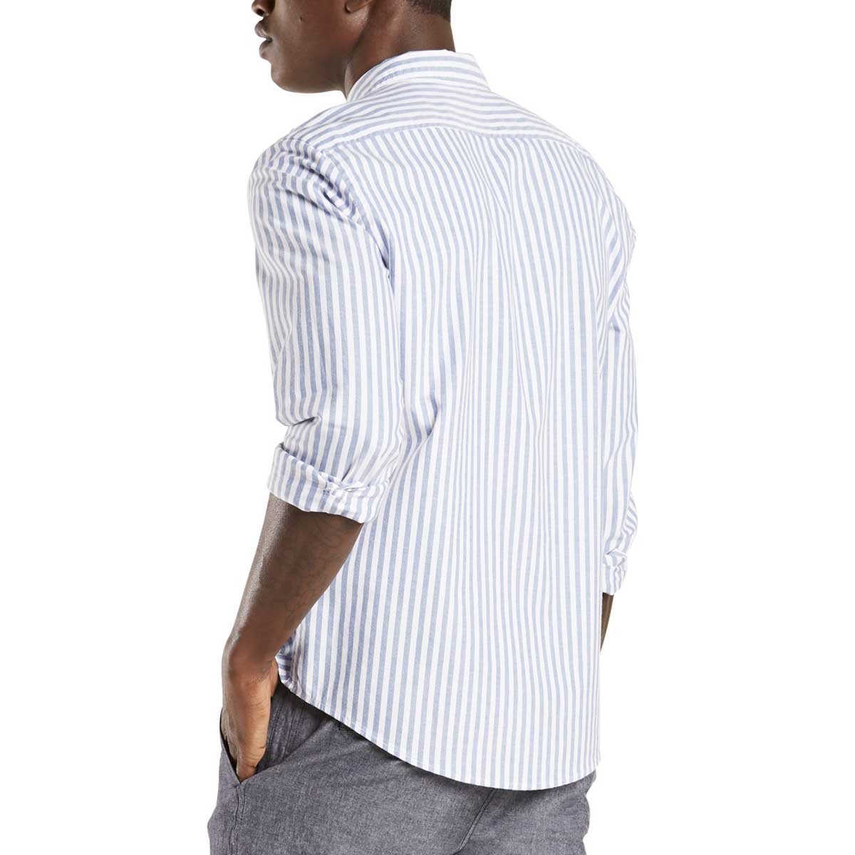 Camisa Azul de Rayas para Caballero Dockers® Manga Larga Supreme Flex Washed Poplin