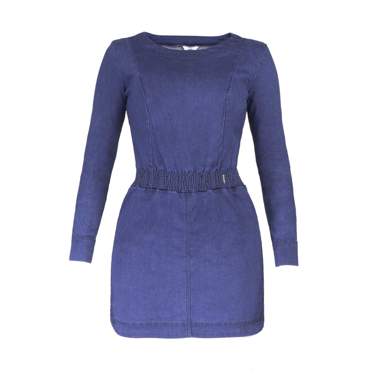 Vestido Cintura Elástica Relieve De Viscosa