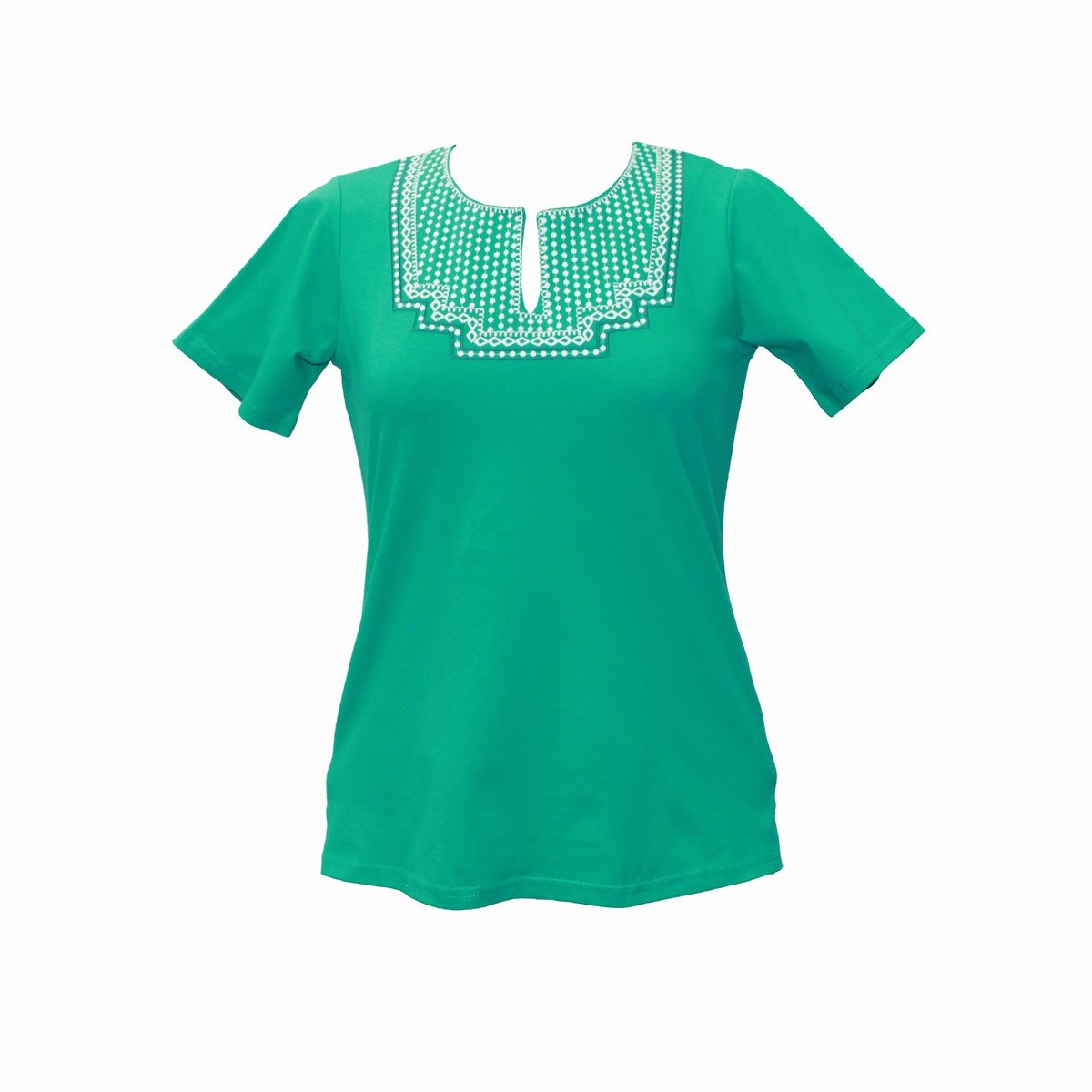 Playera Verde Lisa con Bordado Loren´s para Dama