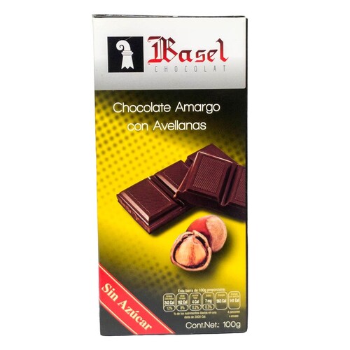 Chocolate Amargo con Avellanas 100 Gr Basel