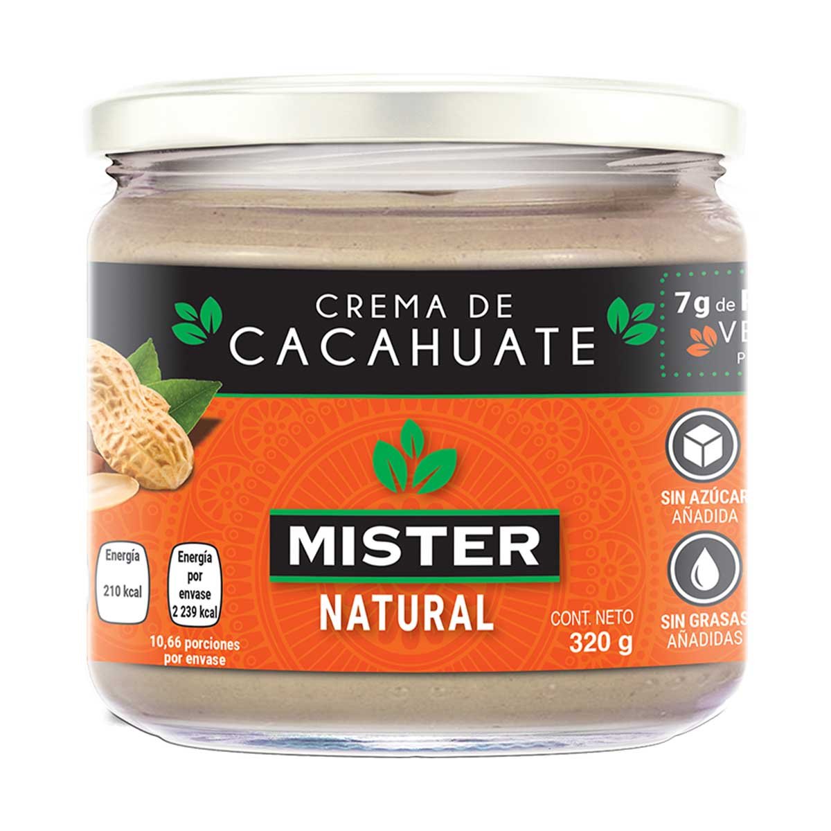 Crema de Cacahuate 320 Grs Mister Alimentos