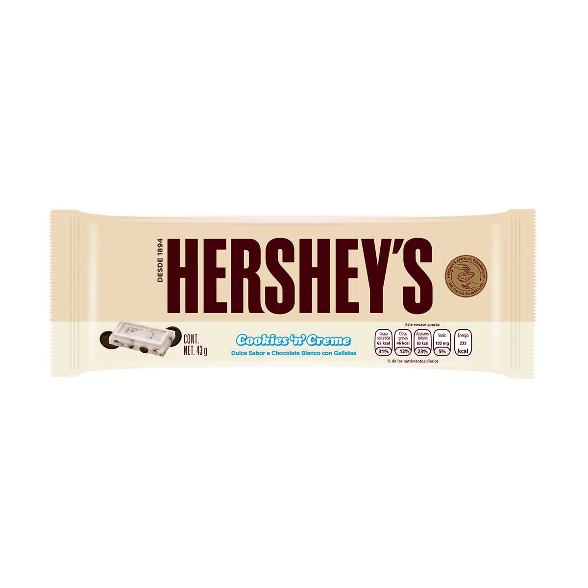Chocolate Cookies And Cream Hersheys 43 Grs