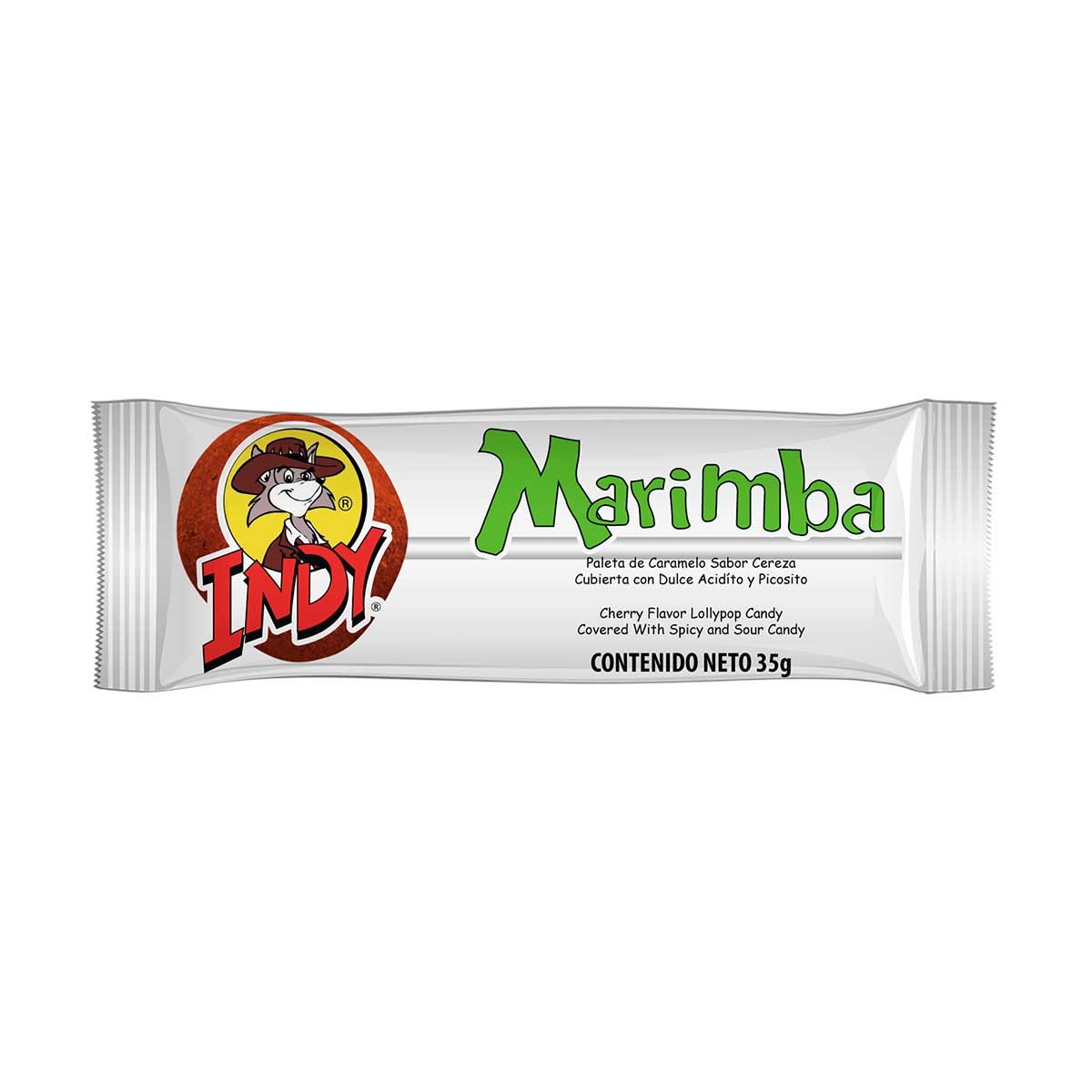Marimba Paleta de Caramelo Sabor Cereza Indy 35 Grs