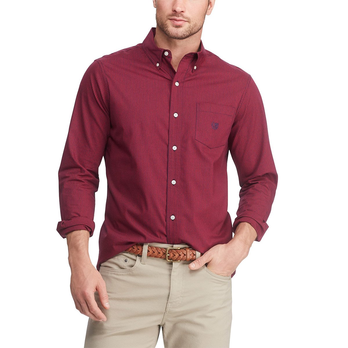 Camisa Slim Manga Larga Roja para Caballero Chaps