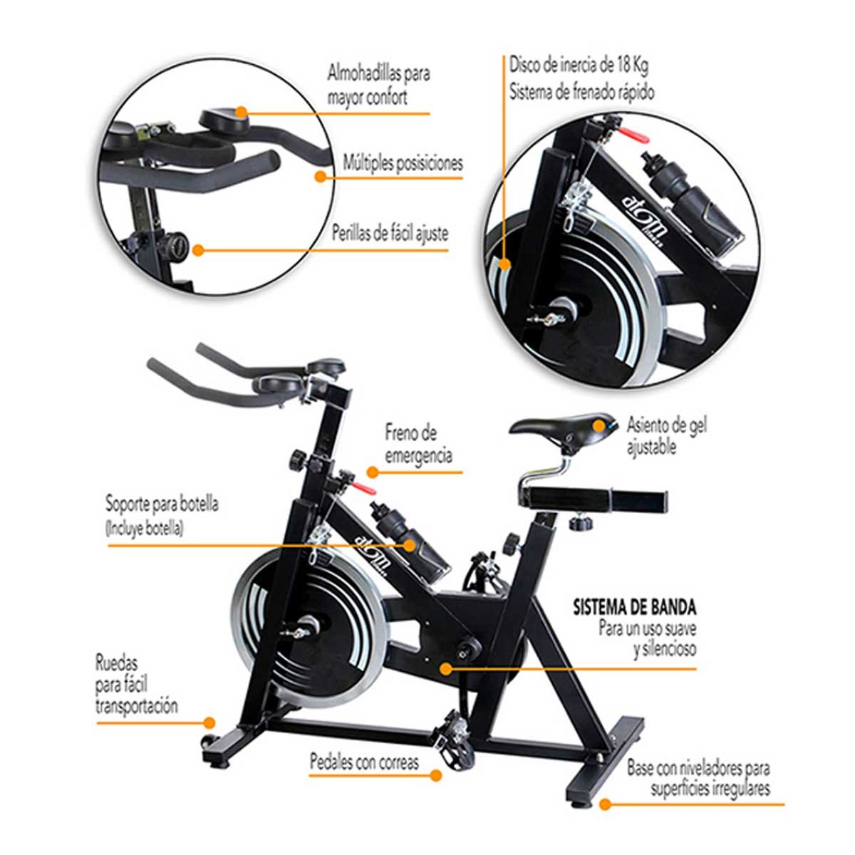 Bicicleta De Spinning Atom Fitness