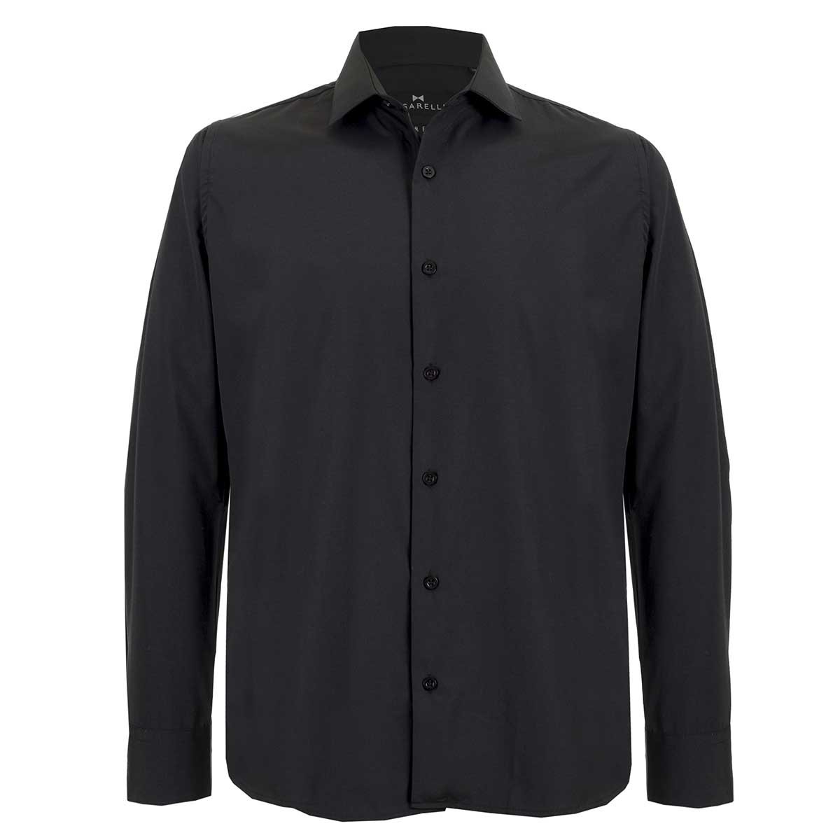 Camisa de Vestir Manga Larga Negra para Hombre Vasarelli