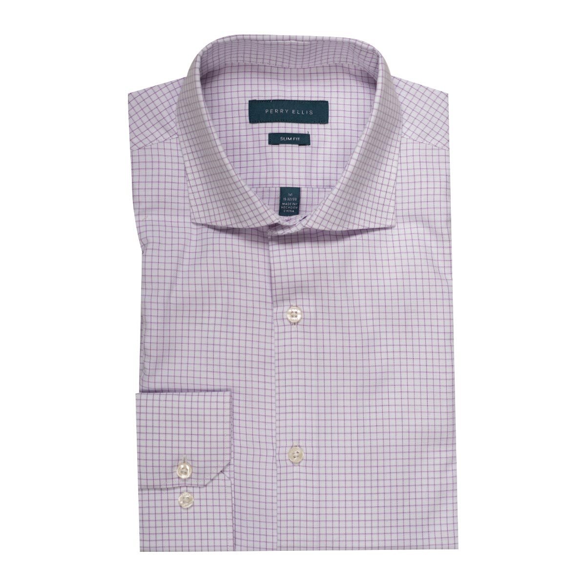 Camisa de Vestir Morado Combinado para Caballero Perry Ellis