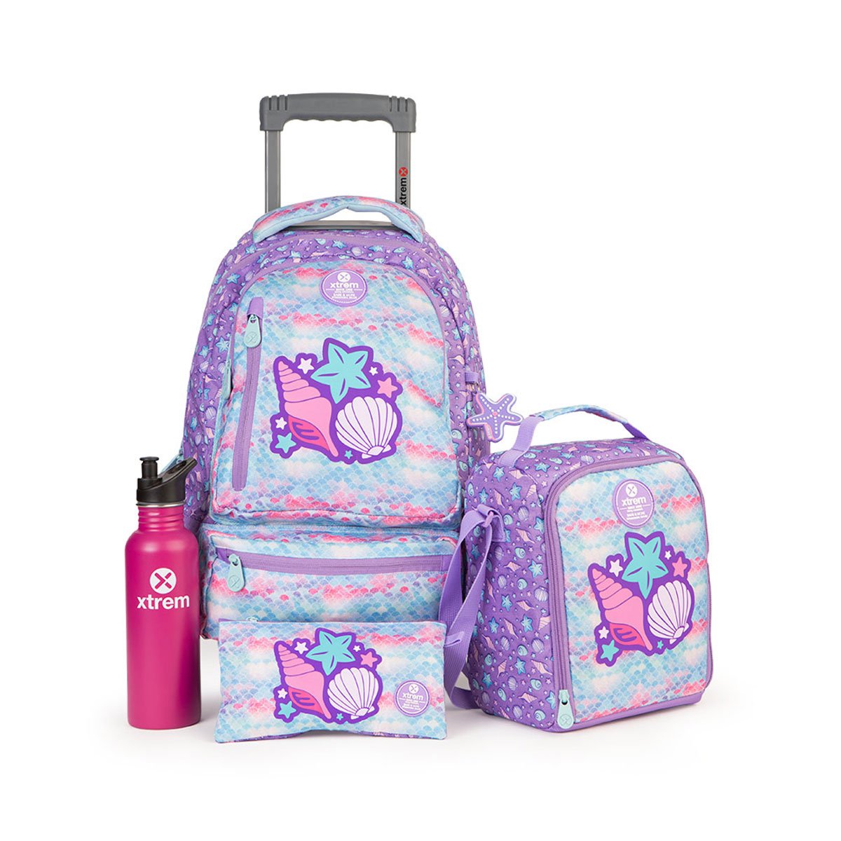 PUMA - Combo de juego de mochila y lonchera para niños, Púrpura/Rosado