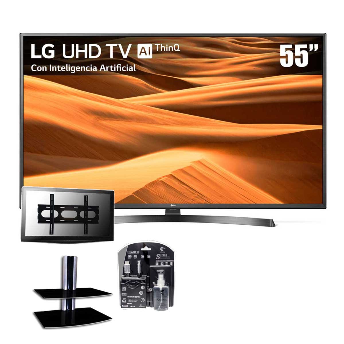 Paquete Pantalla 55" Led 4K Aithinq 55Um7200Pua Lg+ Mueble de Pared y ...