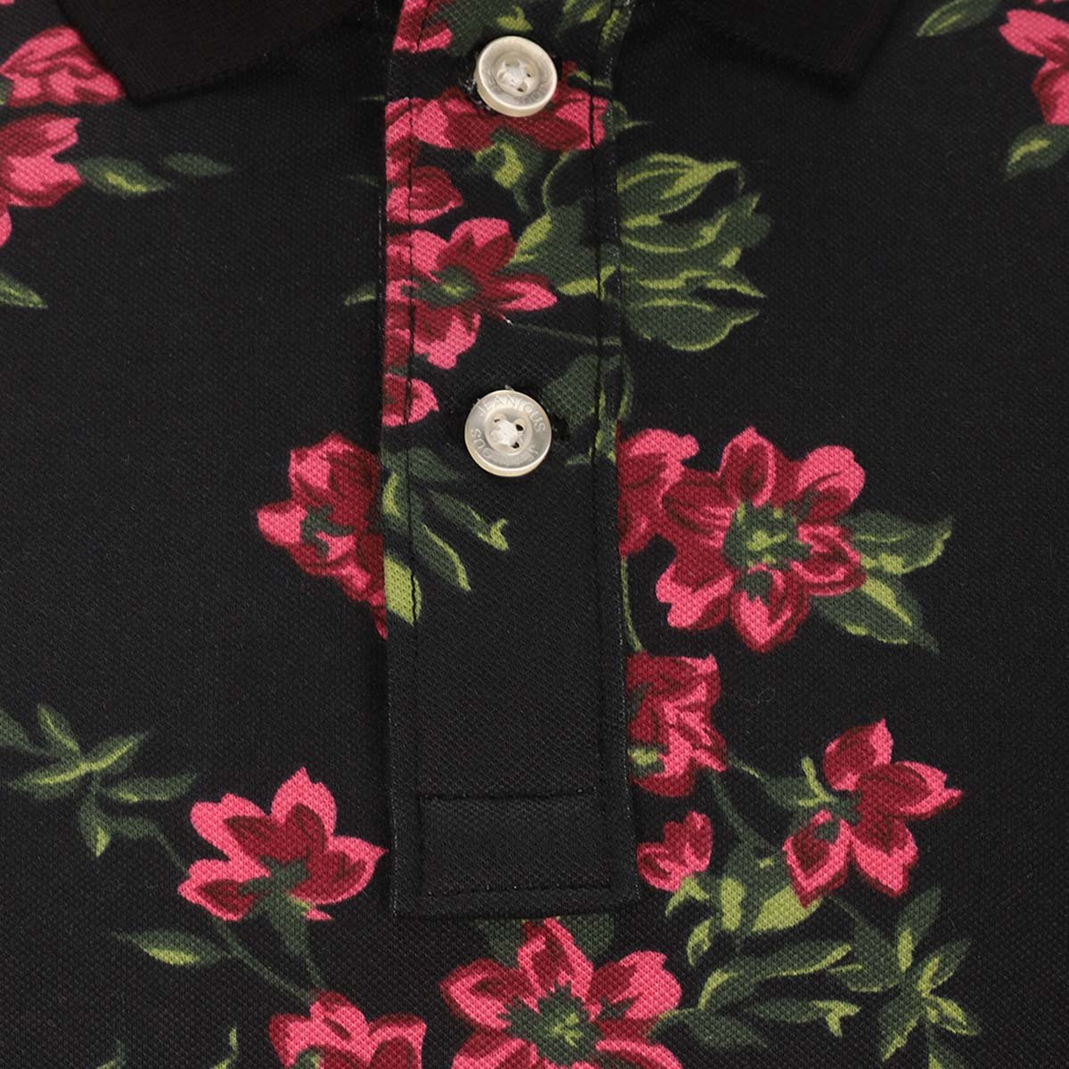 Playera Polo Manga Corta con Estampado de Flores para Hombre Jeanious