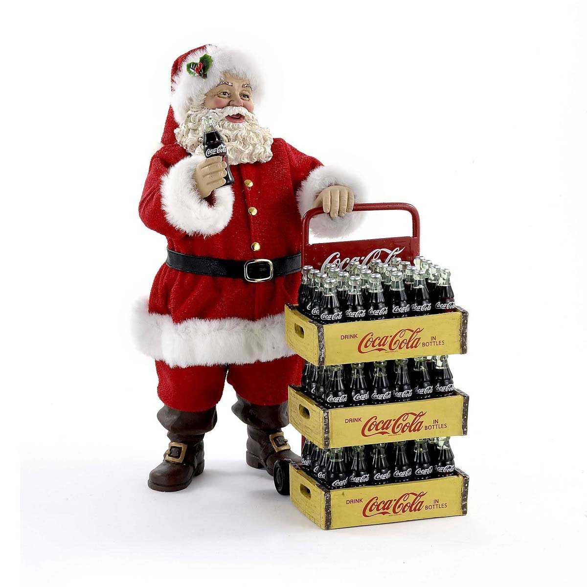 Santa con Cajas de Refrescos Coca-Cola 25 Cm