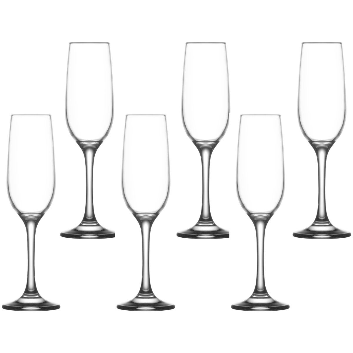 6 Copas Champagne de Vidrio Transparente 215 Ml Lav