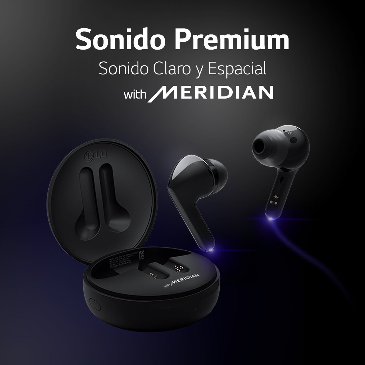 LG Tone Free Fn4 - Audífonos Inalámbricos Bluetooth con Geles para Oído Hipoalergénicos de Grado Médico  - Negros