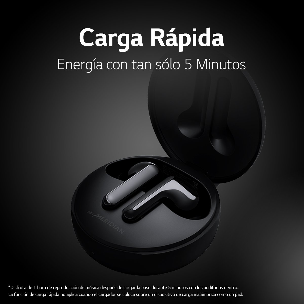 LG Tone Free Fn4 - Audífonos Inalámbricos Bluetooth con Geles para Oído Hipoalergénicos de Grado Médico  - Negros