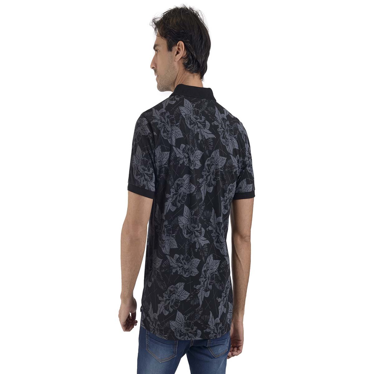 Playera Polo Negra Combinada para Caballero Supply