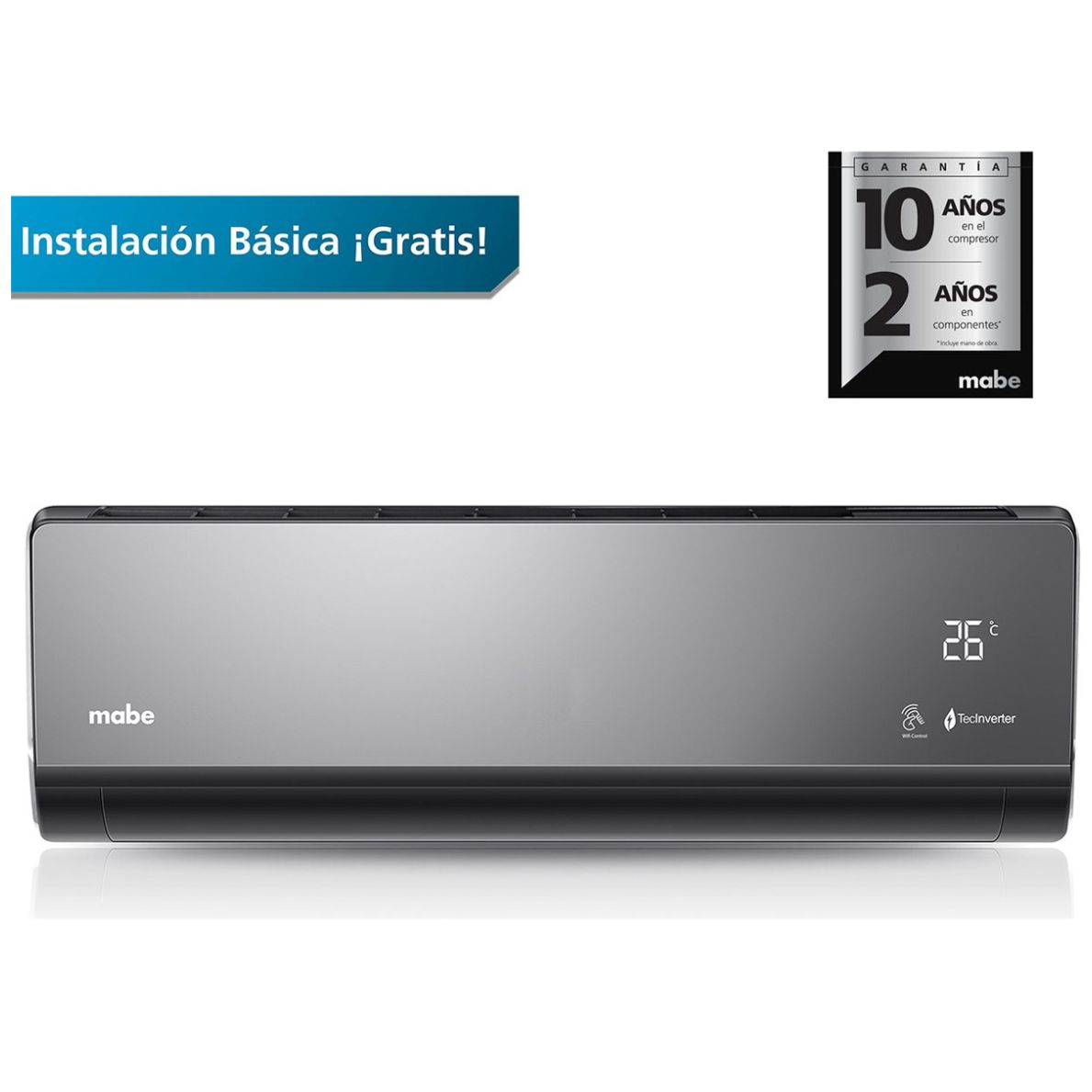 Minisplit Inverter 12000 Btus S/f 220V Espejo Mabe