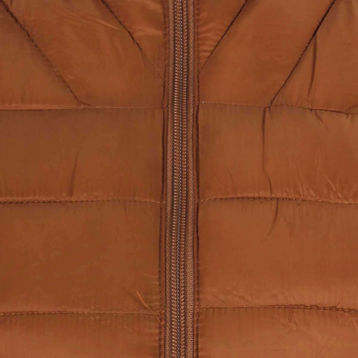 Chaleco Café Cuello Mao Diseño Liso City Femme