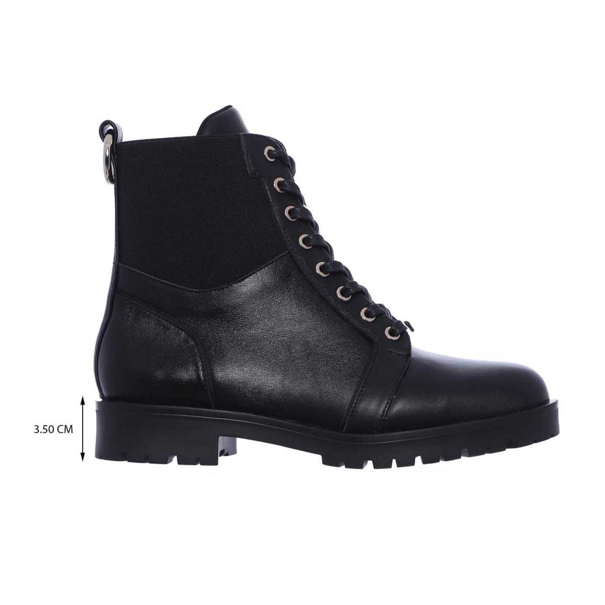 Bota Estilo Combat de Punta Redonda Color Negro Westies