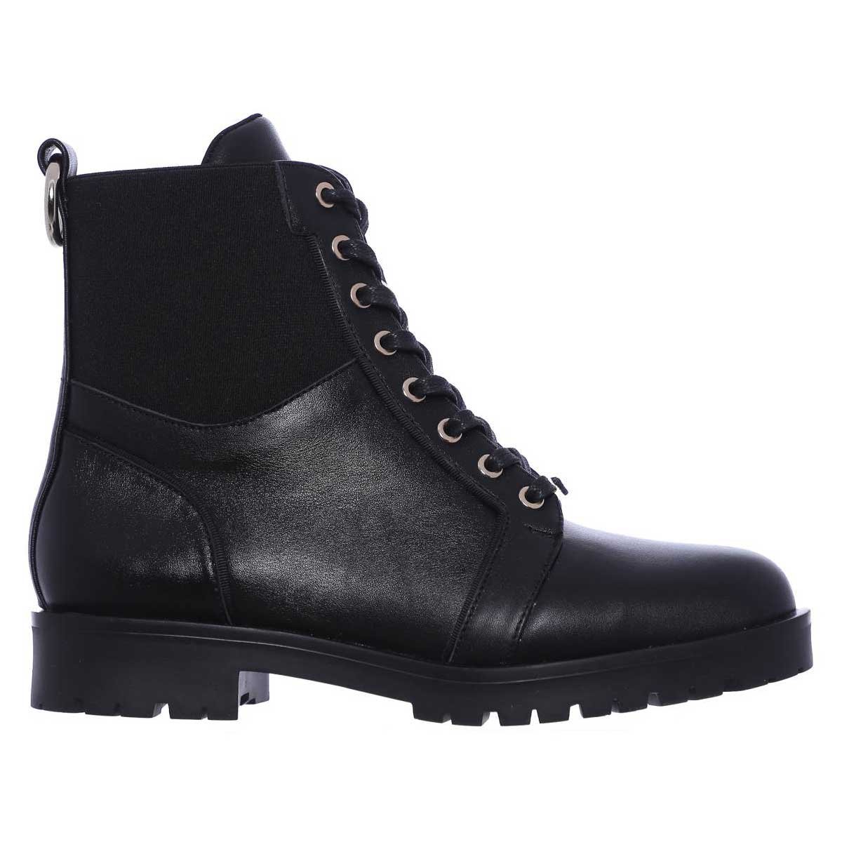 Bota Estilo Combat de Punta Redonda Color Negro Westies