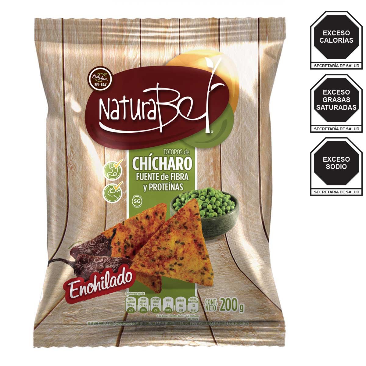 Totopos de Chicharo Enchilado 200Grs Belara