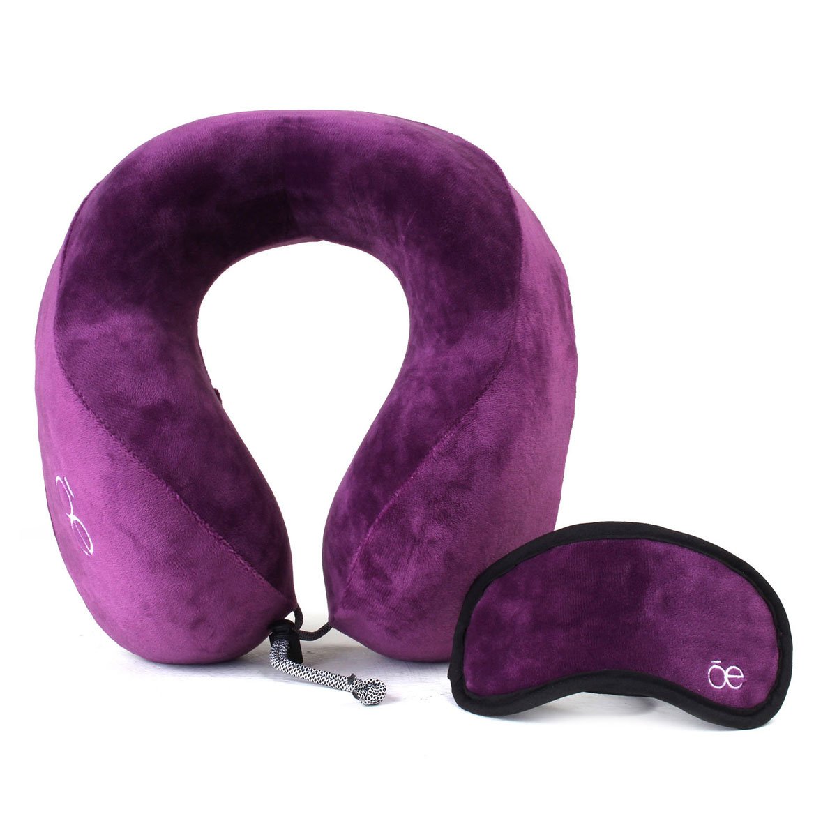 Almohada de Viaje Ergonómica con Antifaz Morado Cloe