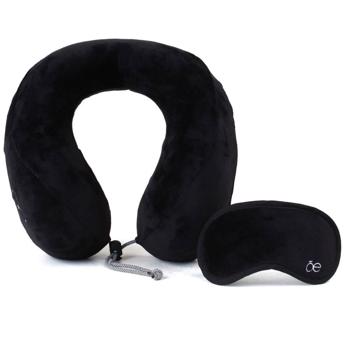 Almohada de Viaje Ergonómica con Antifaz Negro Cloe