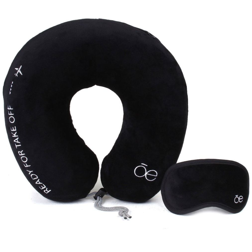 Almohada de Viaje con Antifaz Negro Cloe