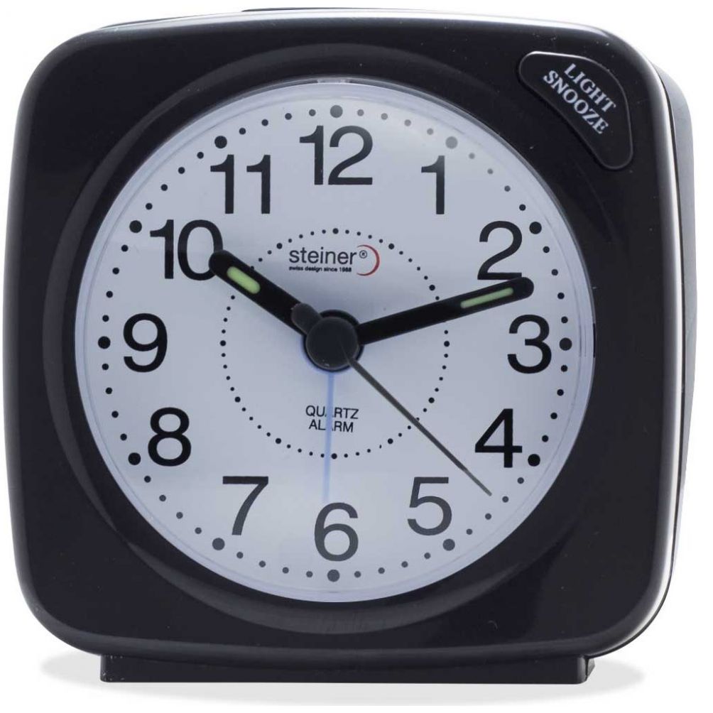Reloj Despertador Negro Steiner Modelo Sr951Bk