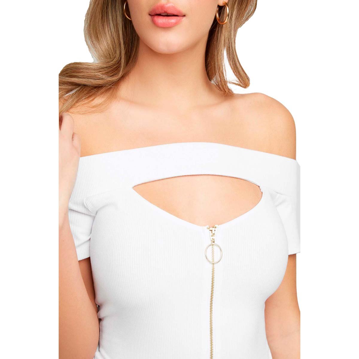 Blusa  Strapless con Abertura Y Cierre al  Frente G By Guess