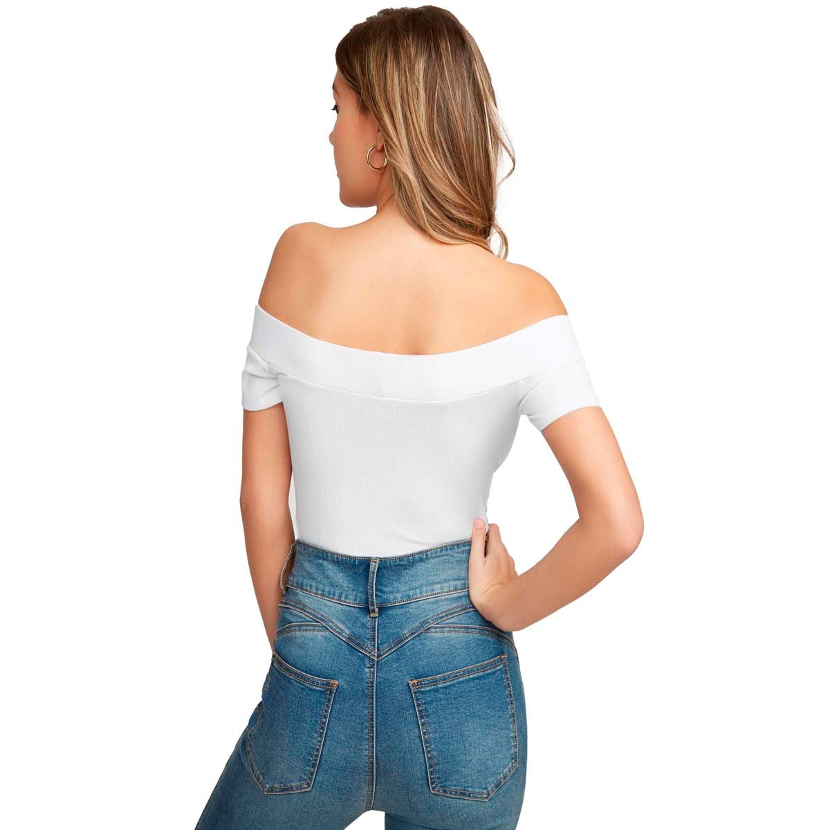Blusa  Strapless con Abertura Y Cierre al  Frente G By Guess
