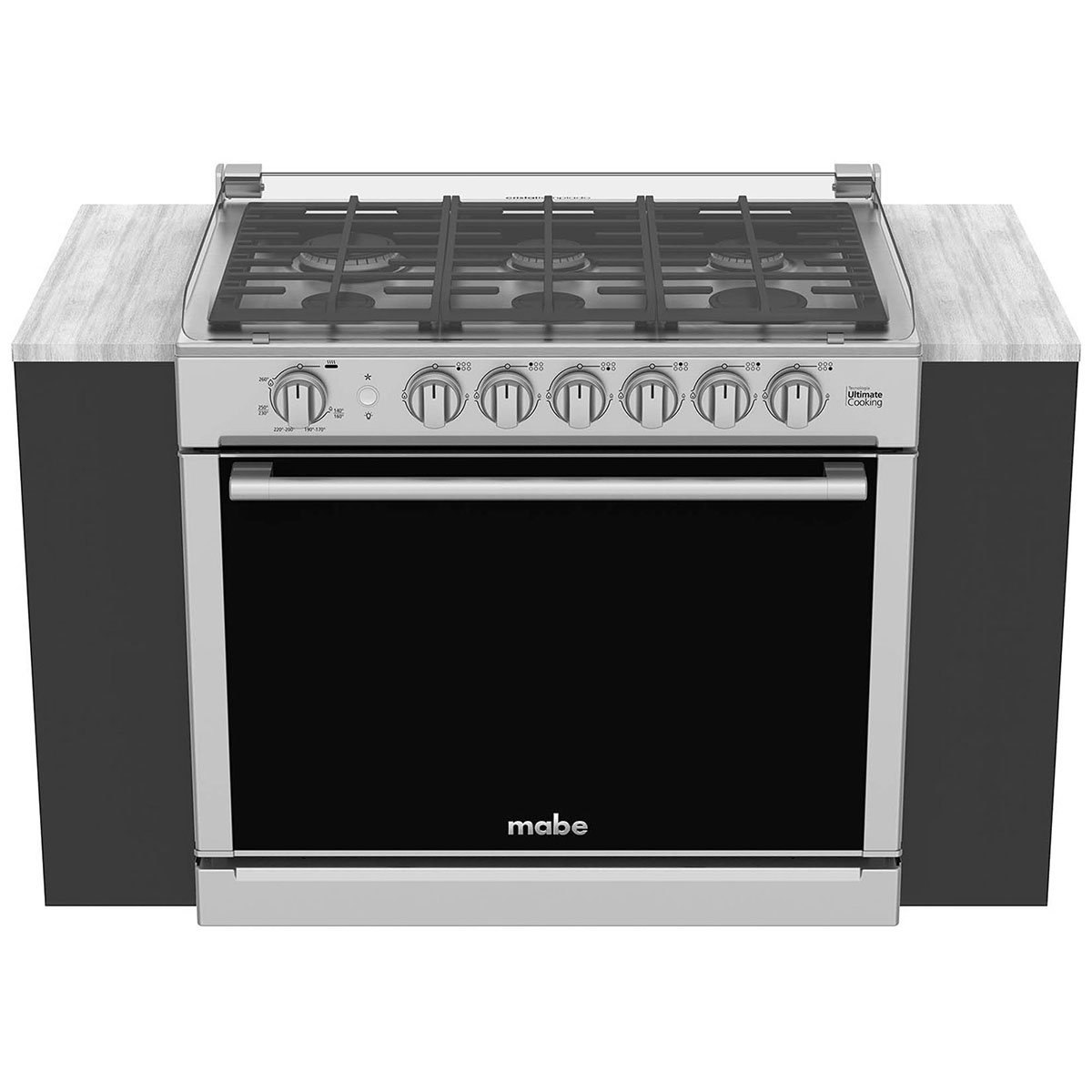 Combo Estufa Empotrable Xoc80750Ci0 de Acero Inoxidable Y Campana Cm8041Si  Mabe