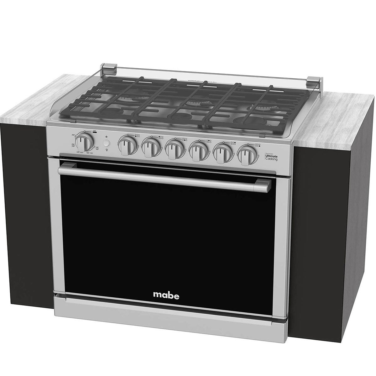 Combo Estufa Empotrable Xoc80750Ci0  de Acero Inoxidable Y Campana Cm8041Si Mabe