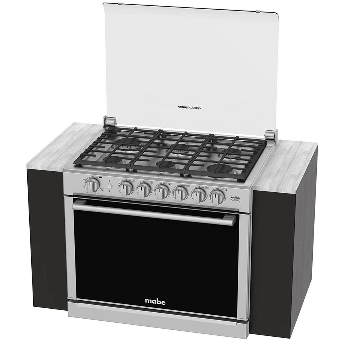 Combo Estufa Empotrable Xoc80750Ci0  de Acero Inoxidable Y Campana Cm8041Si Mabe