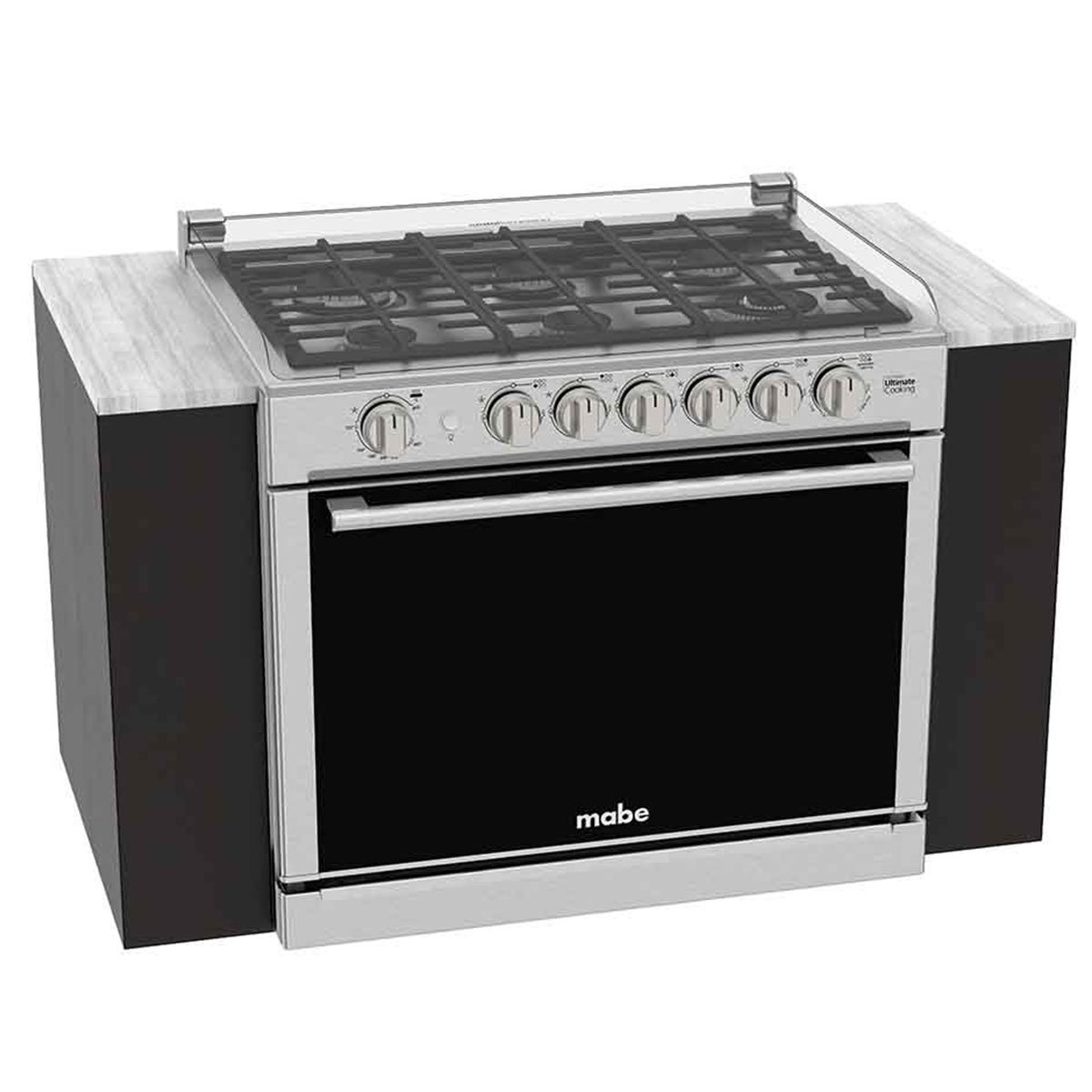 Combo Estufa Empotrable Xoc80802Ct0  de Acero Inoxidable con Campana Cm8041Si Mabe