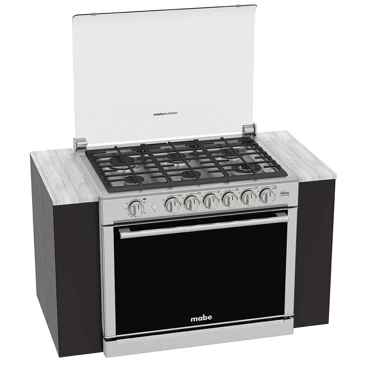 Combo Estufa Empotrable Xoc80802Ct0  de Acero Inoxidable con Campana Cm8041Si Mabe