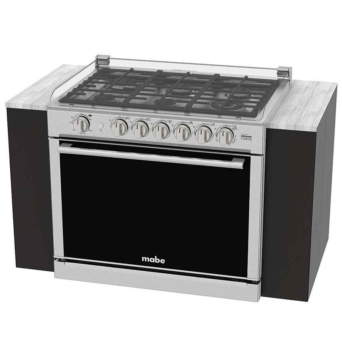 Combo Estufa Empotrable Xoc80802Ct0  de Acero Inoxidable con Campana Cm8041Si Mabe