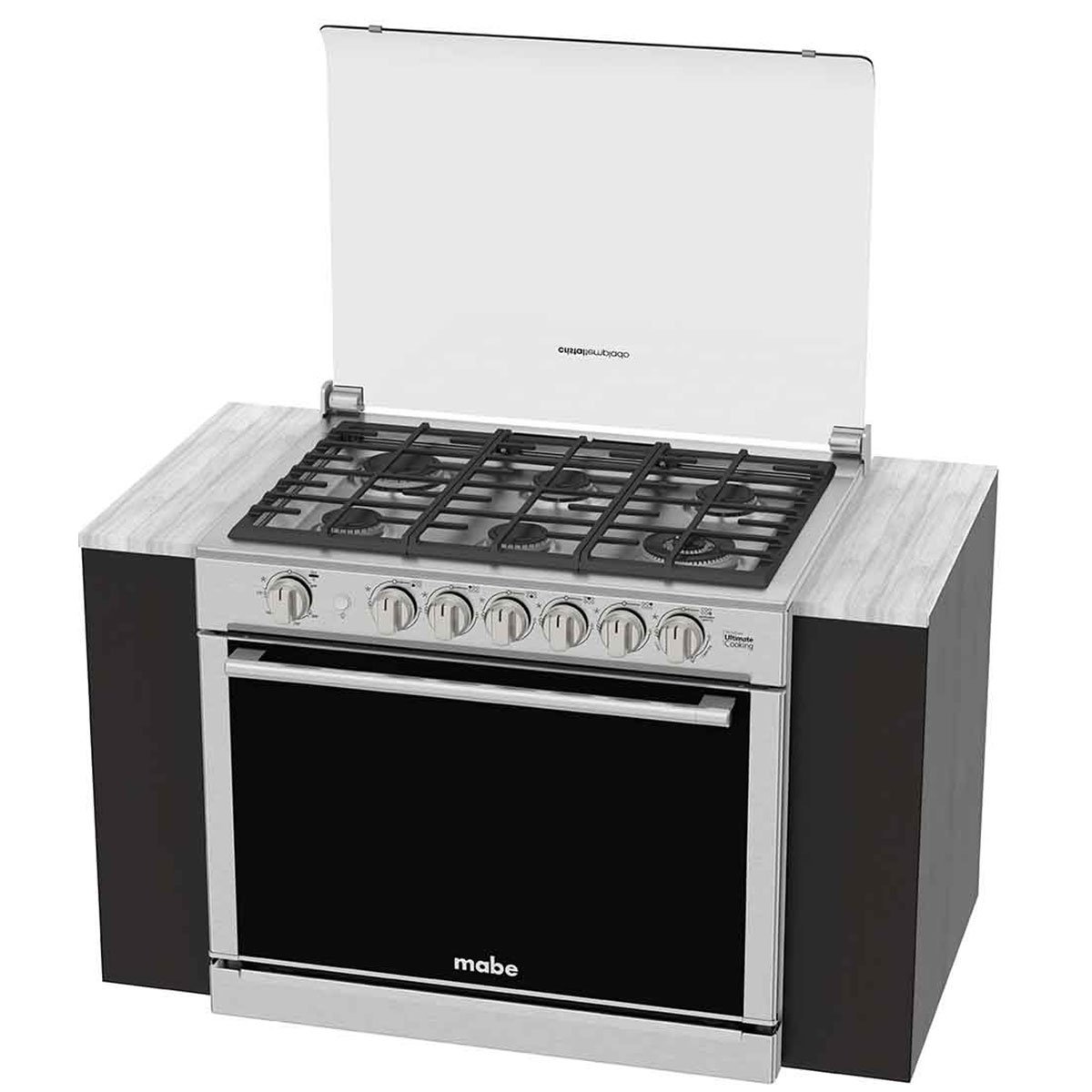 Combo Estufa Empotrable Xoc80802Ct0  de Acero Inoxidable con Campana Cm8041Si Mabe