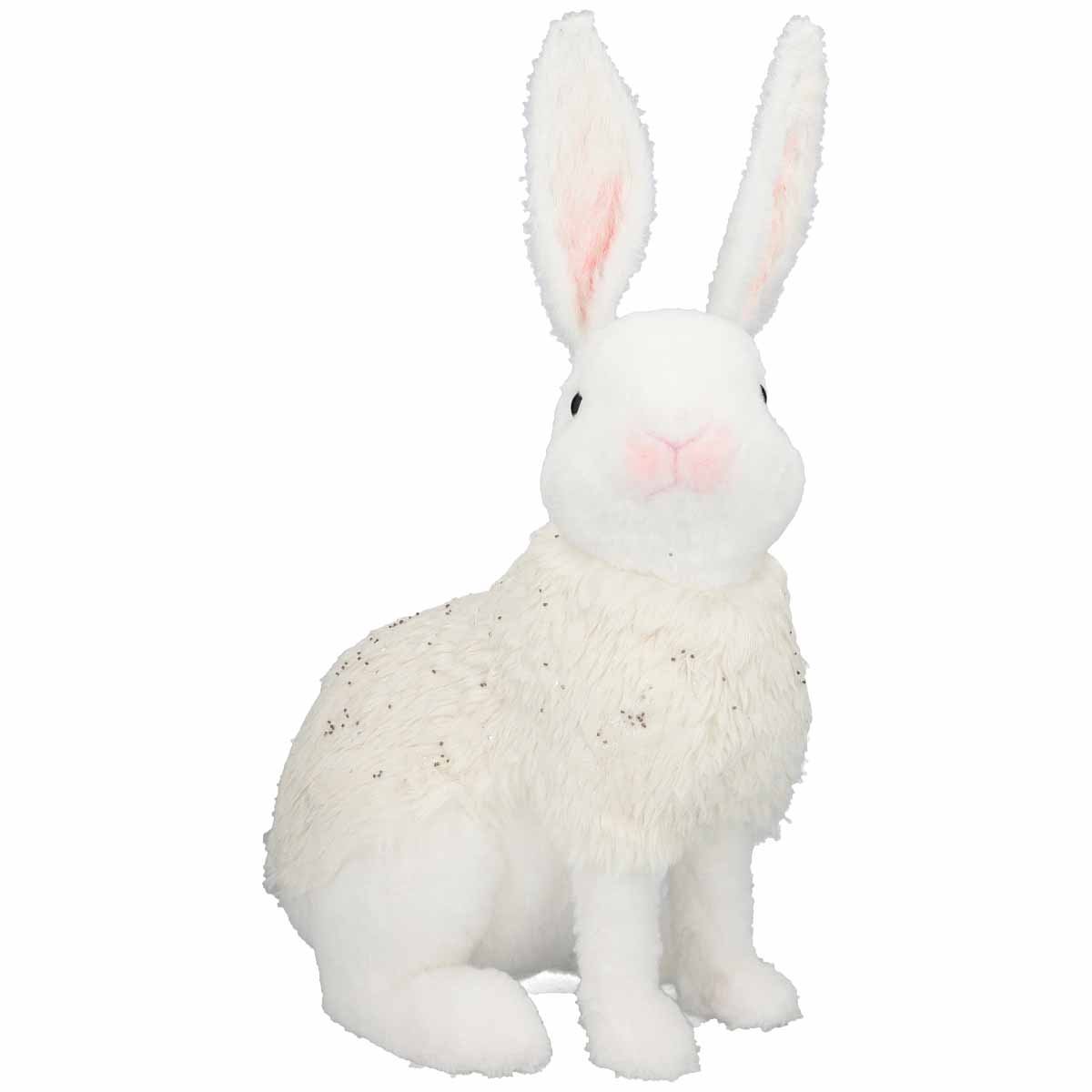 Conejo de Piel de Peluche Color Blanco 39 Cm