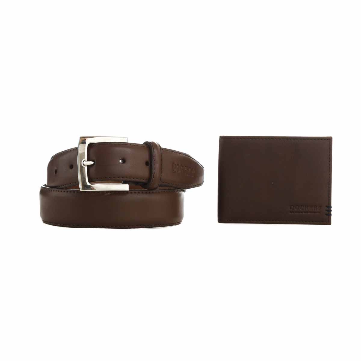 Duopack Cinturón Y Cartera Café Obscuro para Caballero Dockers Modelo Dmpbww00