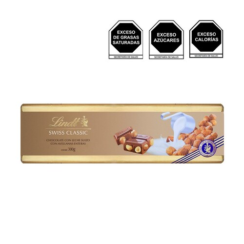 Barra de Chocolate Swiss Classic Avellanas 300 Gr Lindt