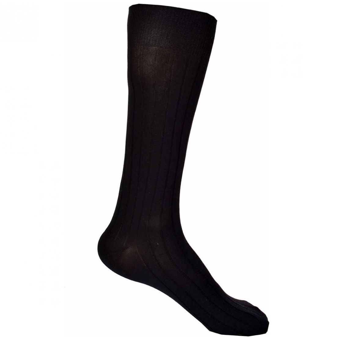 Paquete con 2 Calcetines Negros Acanalados de Microfibra para Hombre Perry Ellis Modelo Elo 2283 a