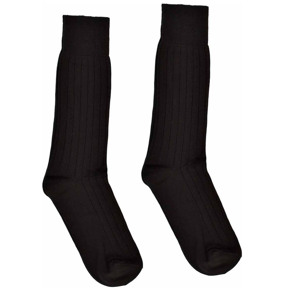 Paquete con 2 Calcetines Negros Acanalados de Microfibra para Hombre Perry Ellis Modelo Elo 2283 a