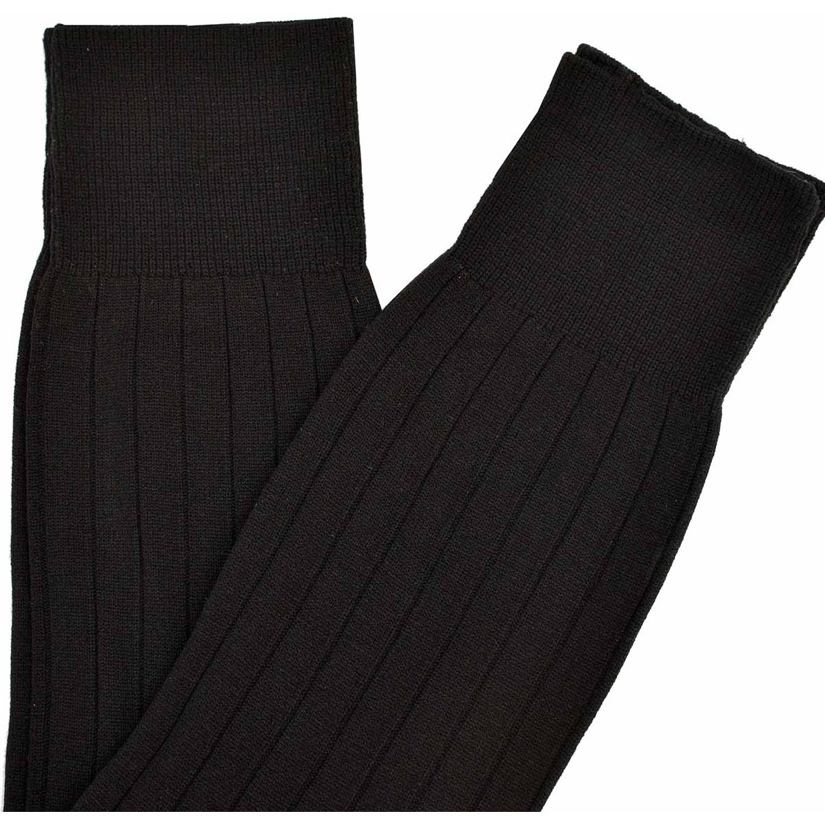 Paquete con 2 Calcetines Negros Acanalados de Microfibra para Hombre Perry Ellis Modelo Elo 2283 a