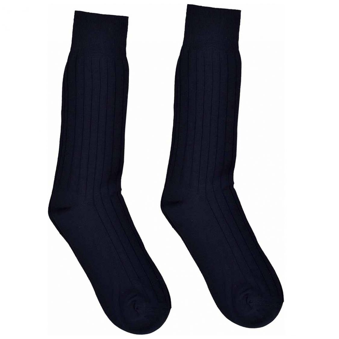 Paquete con 2 Calcetines Negros Acanalados de Microfibra para Hombre Perry Ellis Modelo Elo 2283 a