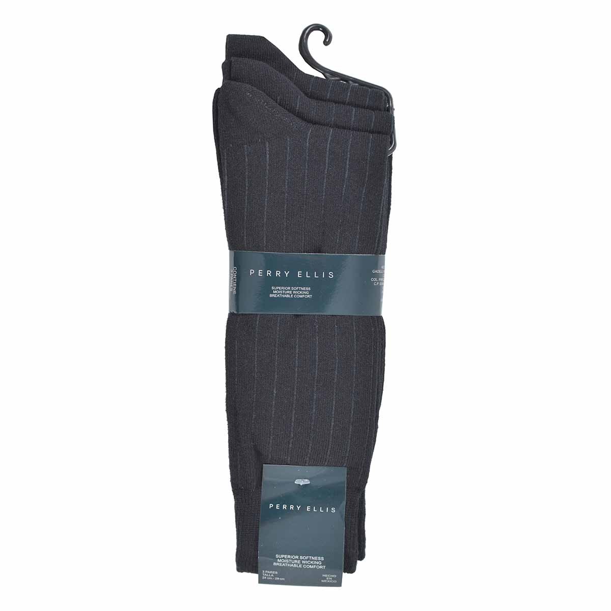 Paquete con 3 Calcetines Acanalados para Hombre Perry Ellis Modelo Elo 2274 a