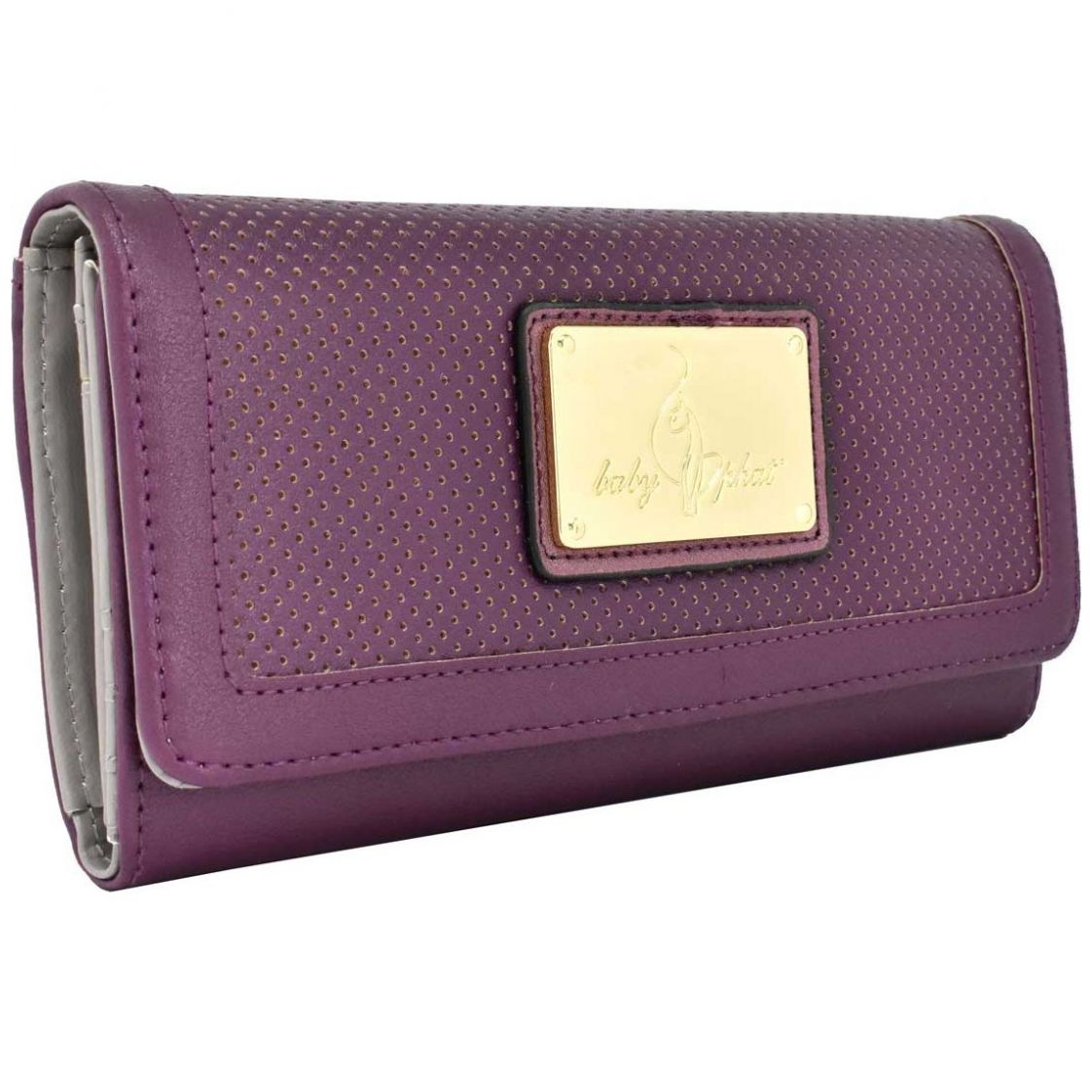 Monedero Tapa Morado con Placa Frontal Baby Phat