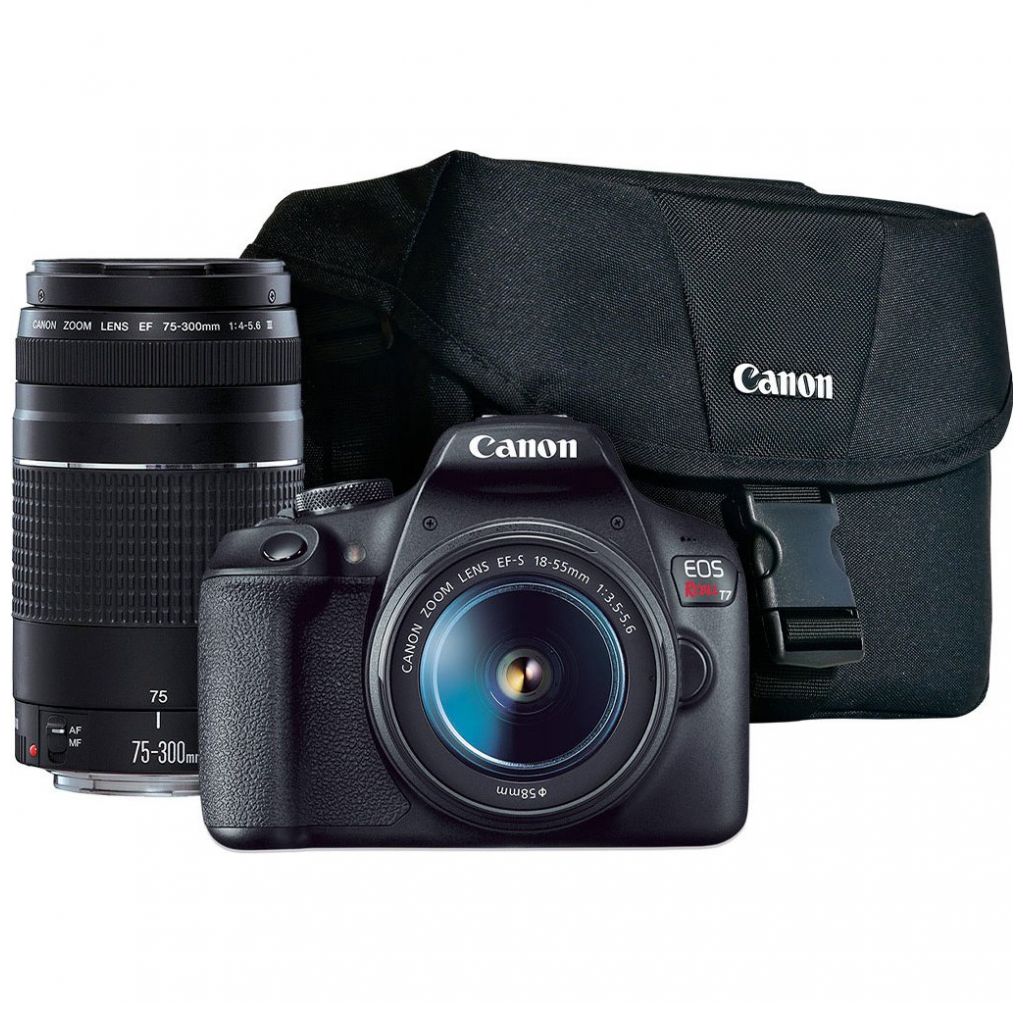 Kit Cámara Canon T7 18-55 + Ef 75-300 + Estuche